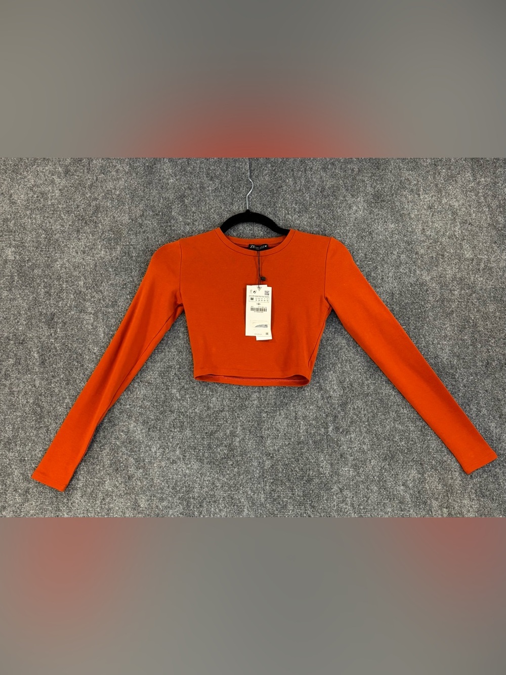 Zara Burnt Orange Long Sleeve T-Shirt Womens Size Medium